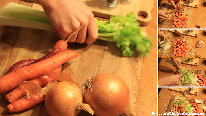 chicken soup recipe chopping veggies