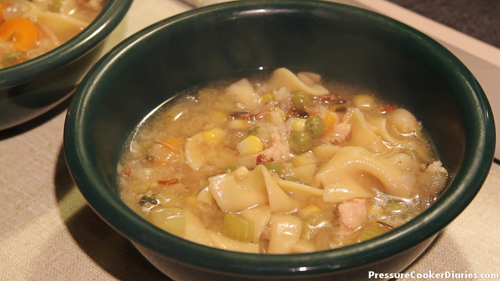 homemade chicken soup in bowl