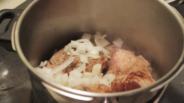 pulled pork recipe - add onions and garlic