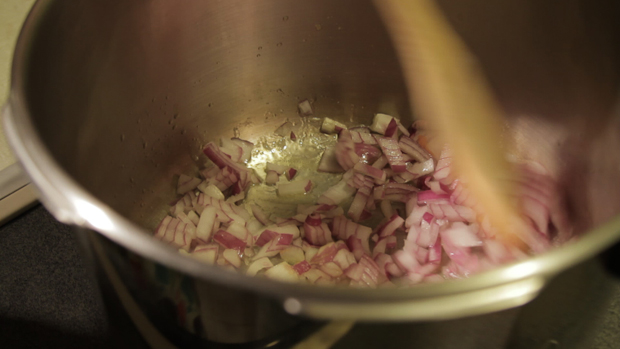 Tomato soup recipe - cooked onion